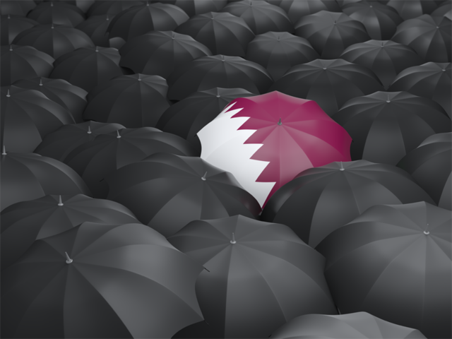 Зонтик с флагом. Скачать флаг. Катар