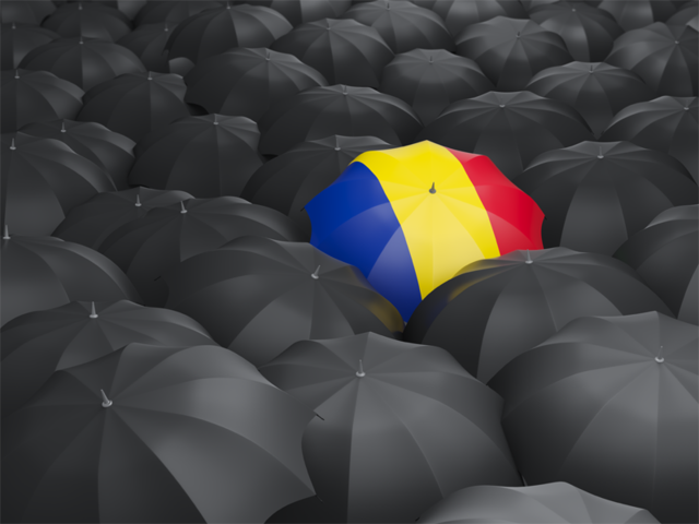Зонтик с флагом. Скачать флаг. Румыния