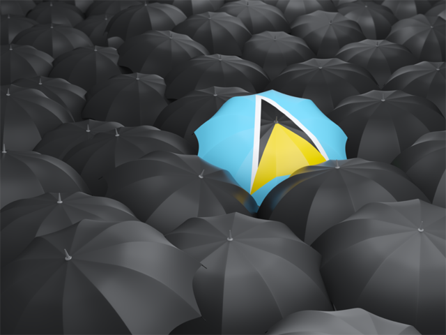 Umbrella with flag. Download flag icon of Saint Lucia at PNG format