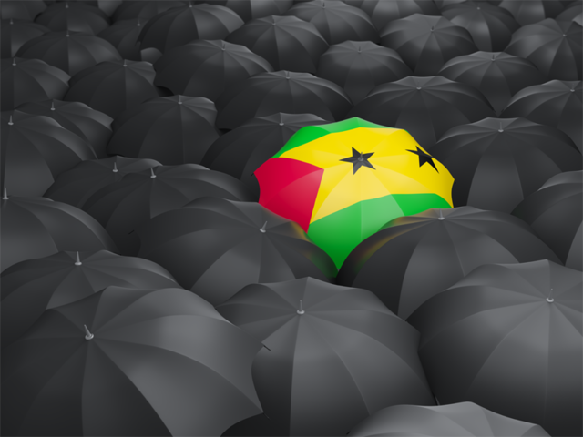 Umbrella with flag. Download flag icon of Sao Tome and Principe at PNG format