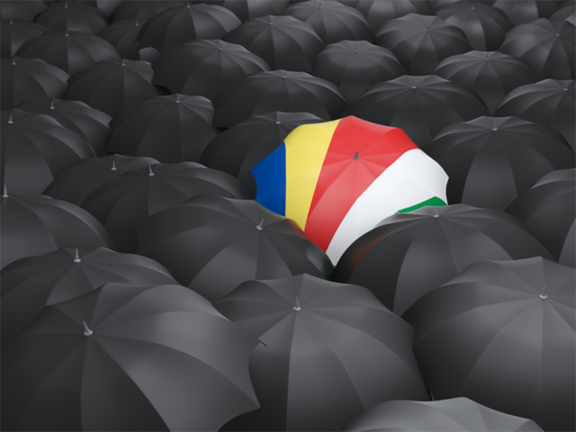 Зонтик с флагом. Скачать флаг. Сейшельские Острова