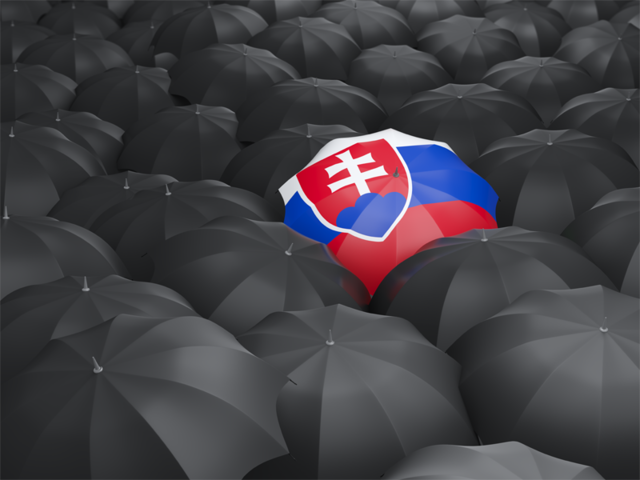 Зонтик с флагом. Скачать флаг. Словакия