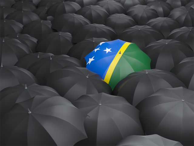 Зонтик с флагом. Скачать флаг. Соломоновы Острова