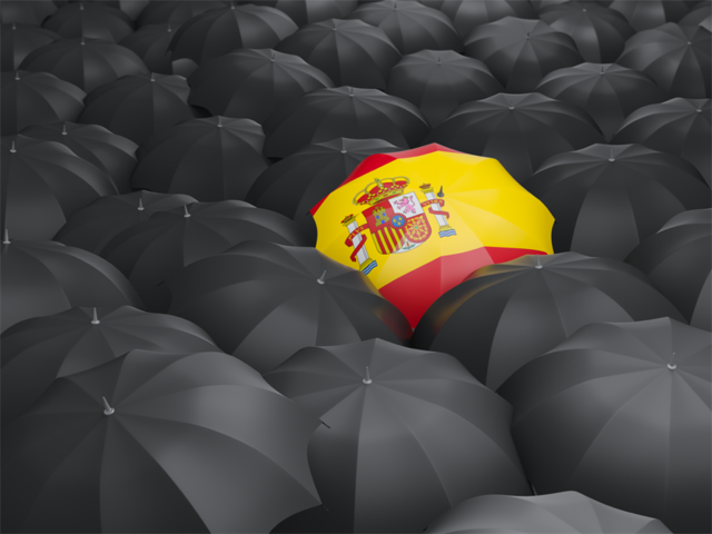 Зонтик с флагом. Скачать флаг. Испания