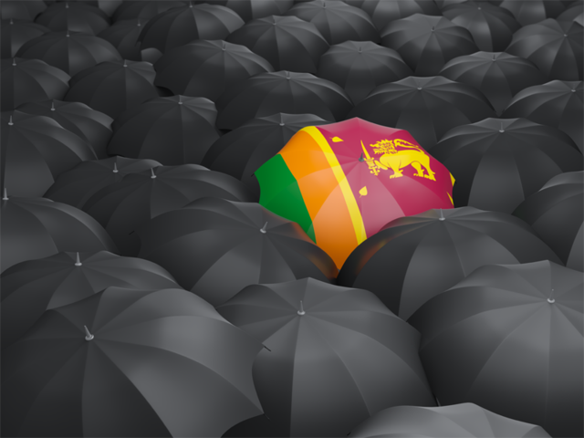 Зонтик с флагом. Скачать флаг. Шри-Ланка