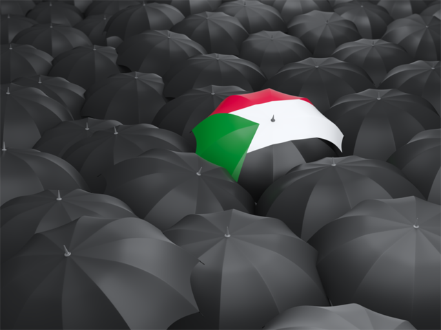 Зонтик с флагом. Скачать флаг. Судан
