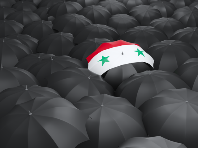 Зонтик с флагом. Скачать флаг. Сирия