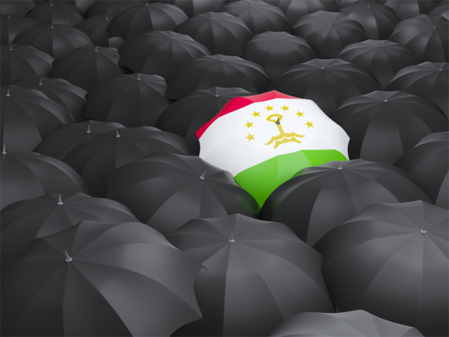 Зонтик с флагом. Скачать флаг. Таджикистан