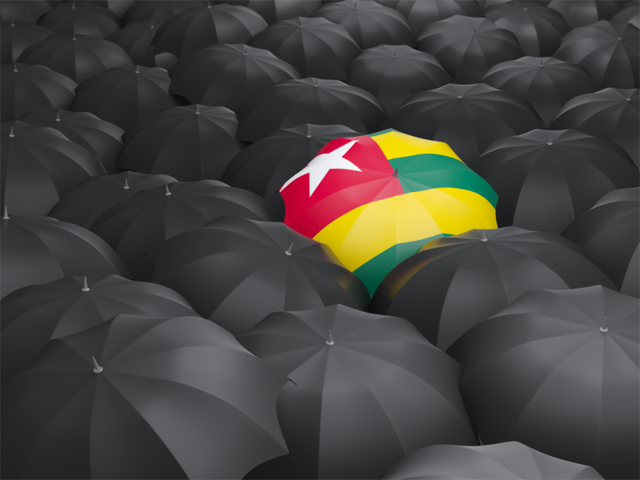 Umbrella with flag. Download flag icon of Togo at PNG format