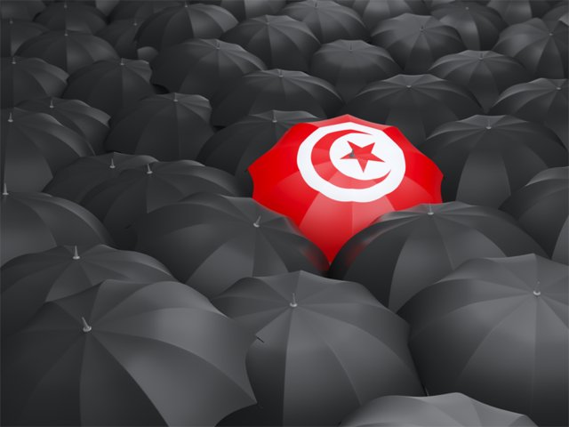 Зонтик с флагом. Скачать флаг. Тунис