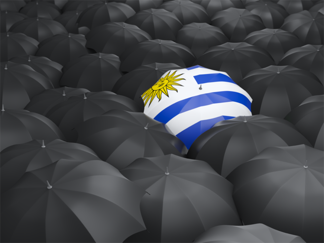 Зонтик с флагом. Скачать флаг. Уругвай