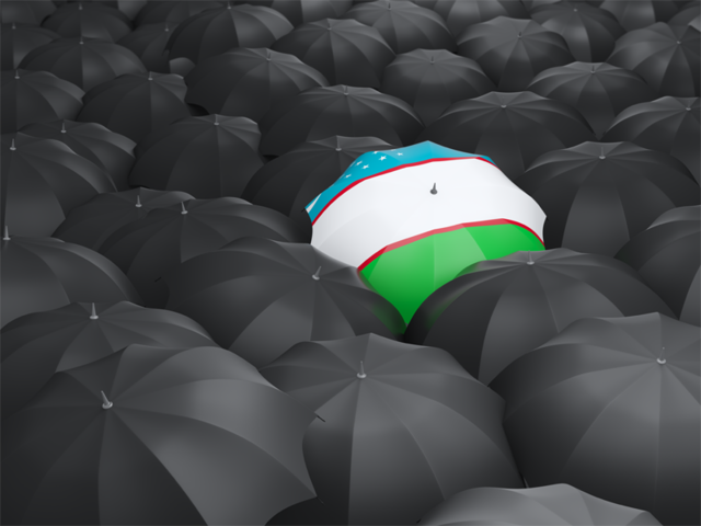Зонтик с флагом. Скачать флаг. Узбекистан