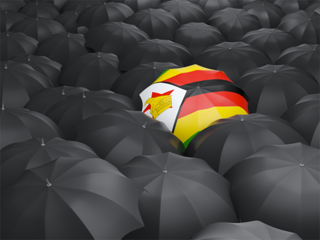 Зонтик с флагом. Скачать флаг. Зимбабве