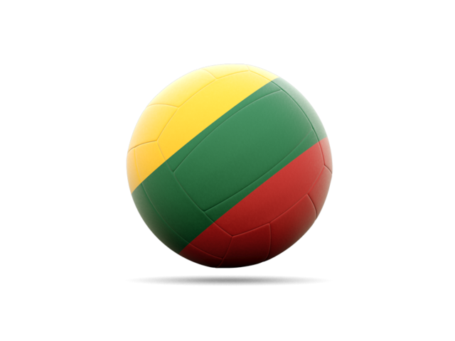 Volleyball icon. Illustration of flag of Lithuania