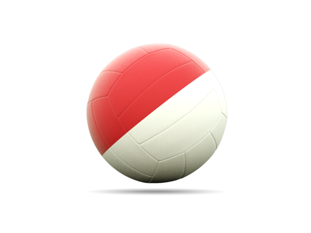 Volleyball icon. Illustration of flag of Monaco