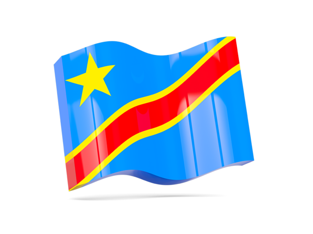 Волнистая иконка. Скачать флаг. Демократическая Республика Конго