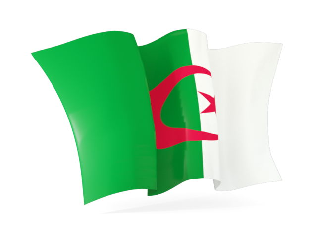 Waving flag. Download flag icon of Algeria at PNG format