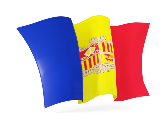 Waving flag. Download flag icon of Andorra at PNG format