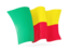 Benin. Waving flag. Download icon.