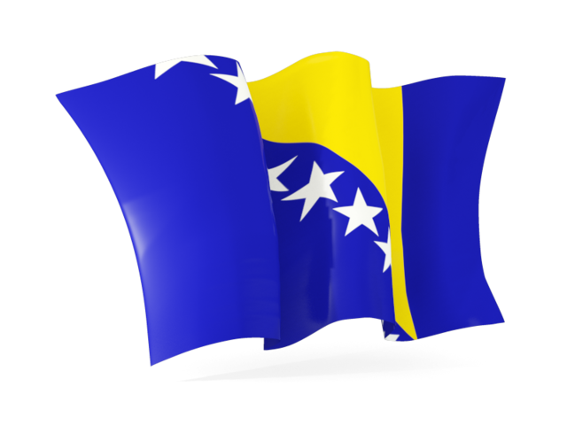 Волнистый флаг. Скачать флаг. Босния и Герцеговина