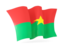 Burkina Faso. Waving flag. Download icon.