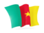 Cameroon. Waving flag. Download icon.