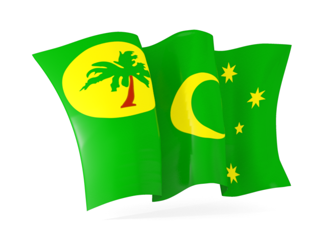 Waving flag. Download flag icon of Cocos Islands at PNG format