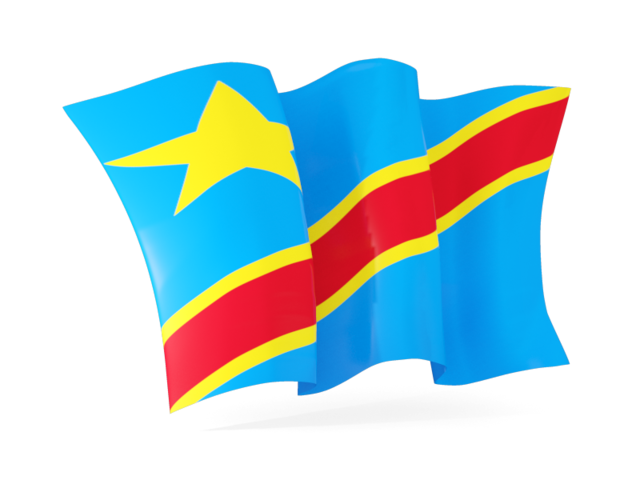 Волнистый флаг. Скачать флаг. Демократическая Республика Конго