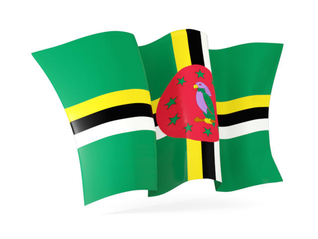 Waving flag. Download flag icon of Dominica at PNG format