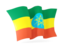 Ethiopia. Waving flag. Download icon.