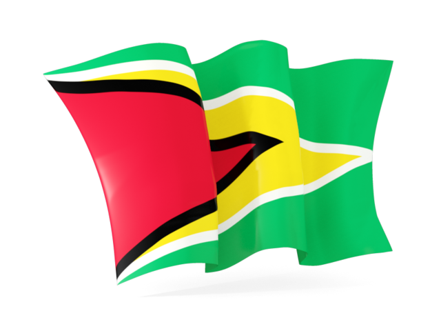Волнистый флаг. Скачать флаг. Гайана