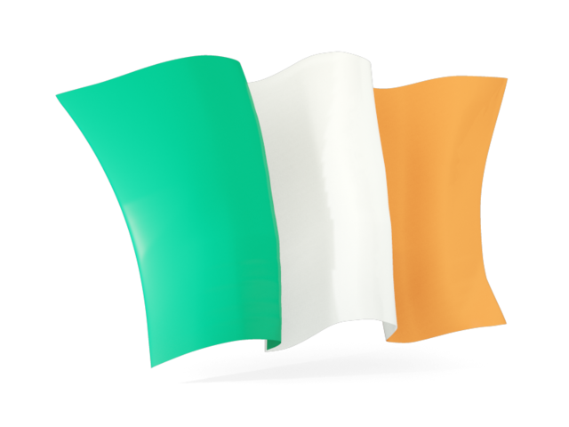 Waving flag. Download flag icon of Ireland at PNG format