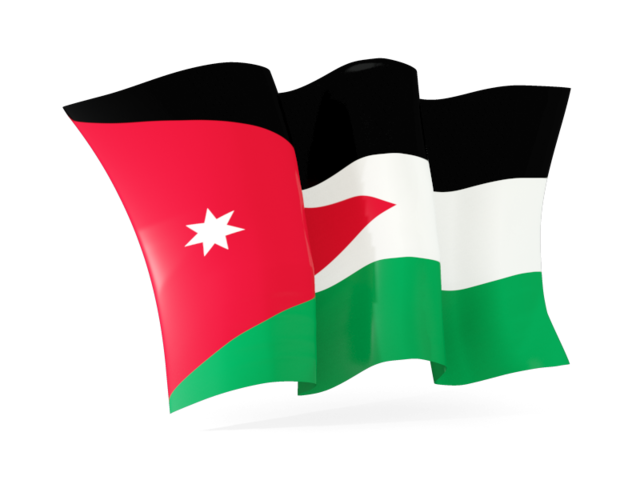 Waving flag. Download flag icon of Jordan at PNG format