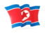 North Korea. Waving flag. Download icon.
