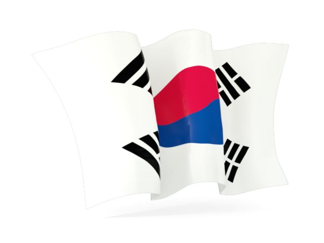 Волнистый флаг. Скачать флаг. Южная Корея