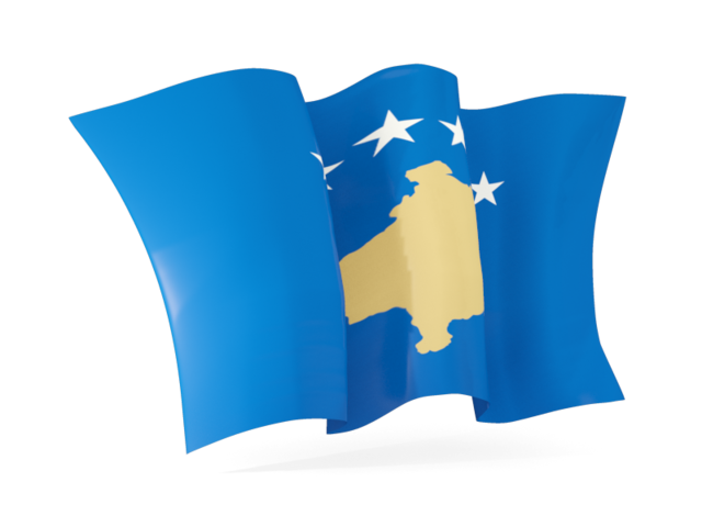 Waving flag. Download flag icon of Kosovo at PNG format