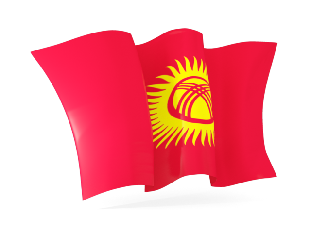 Waving flag. Download flag icon of Kyrgyzstan at PNG format