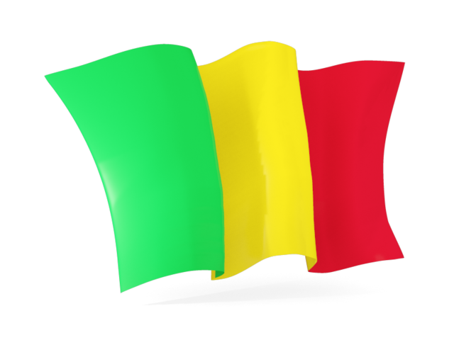 Waving flag. Download flag icon of Mali at PNG format