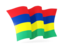 Mauritius. Waving flag. Download icon.