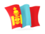 Mongolia. Waving flag. Download icon.
