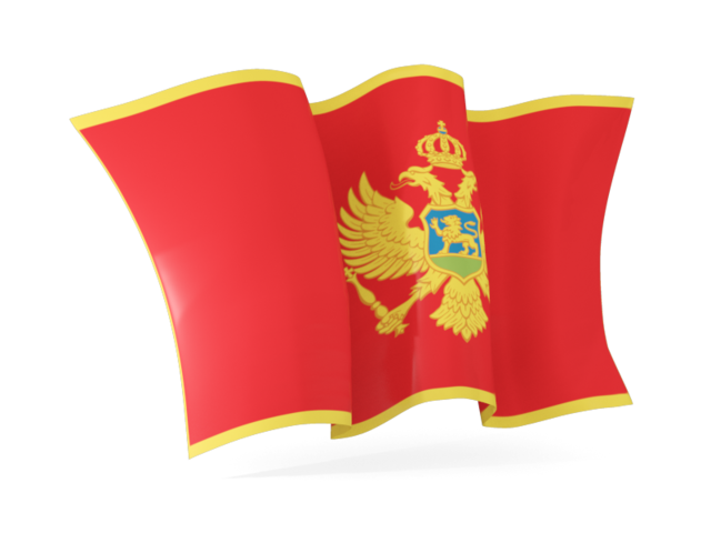 Волнистый флаг. Скачать флаг. Черногория