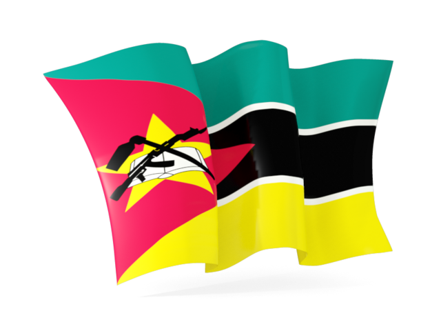 Waving flag. Download flag icon of Mozambique at PNG format