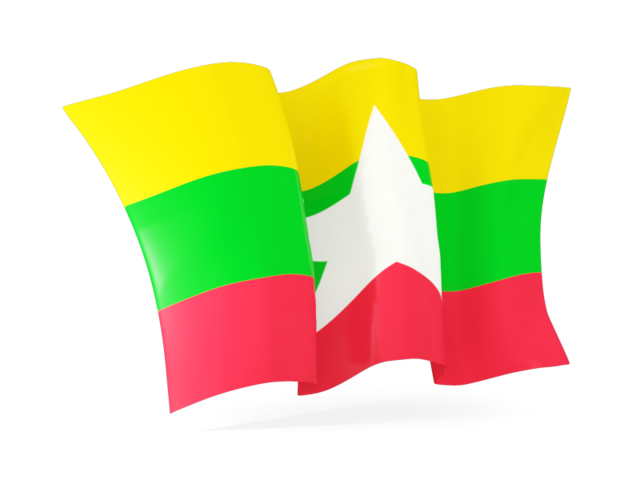 Waving flag. Download flag icon of Myanmar at PNG format