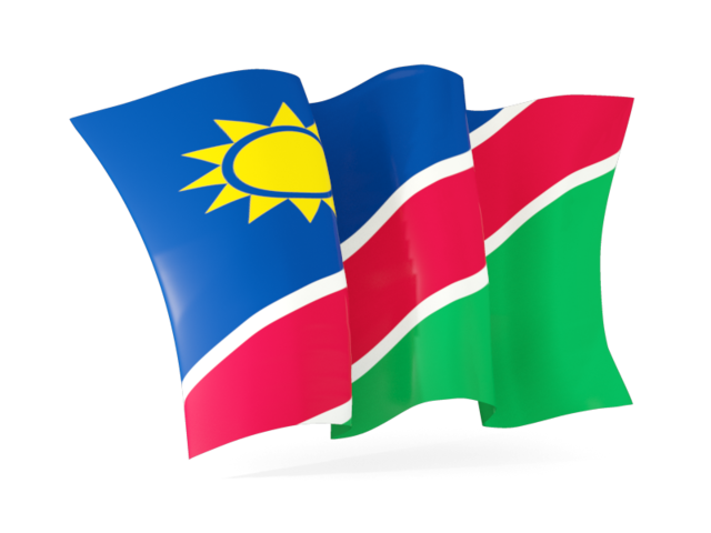 Waving flag. Download flag icon of Namibia at PNG format