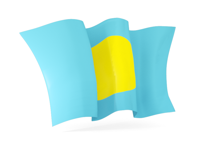 Waving flag. Download flag icon of Palau at PNG format