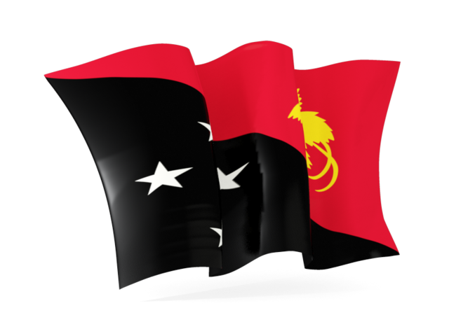 Waving flag. Download flag icon of Papua New Guinea at PNG format