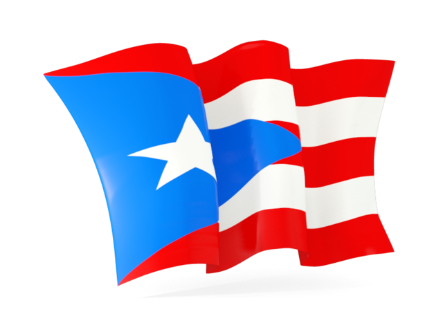 Puerto Rico flag wave isolated on png or transparent background