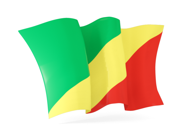 Волнистый флаг. Скачать флаг. Республика Конго