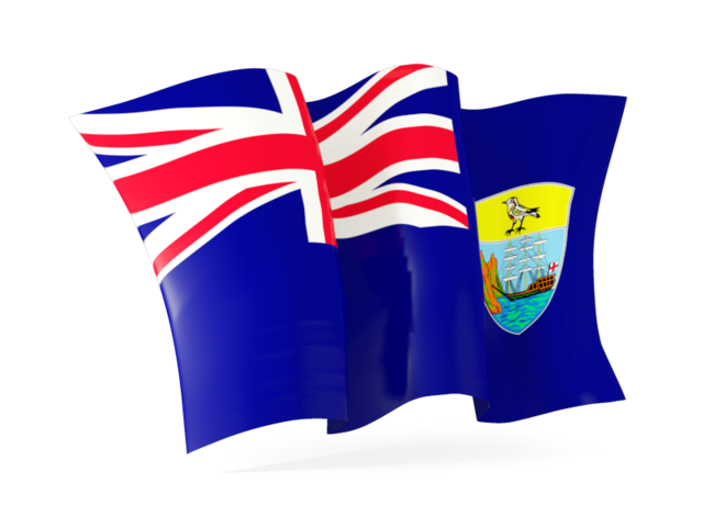 Волнистый флаг. Скачать флаг. Острова Святой Елены, Вознесения и Тристан-да-Кунья