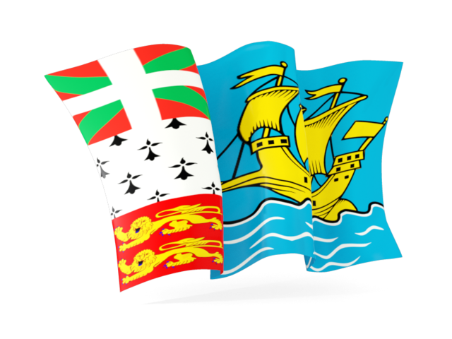 Waving flag. Download flag icon of Saint Pierre and Miquelon at PNG format